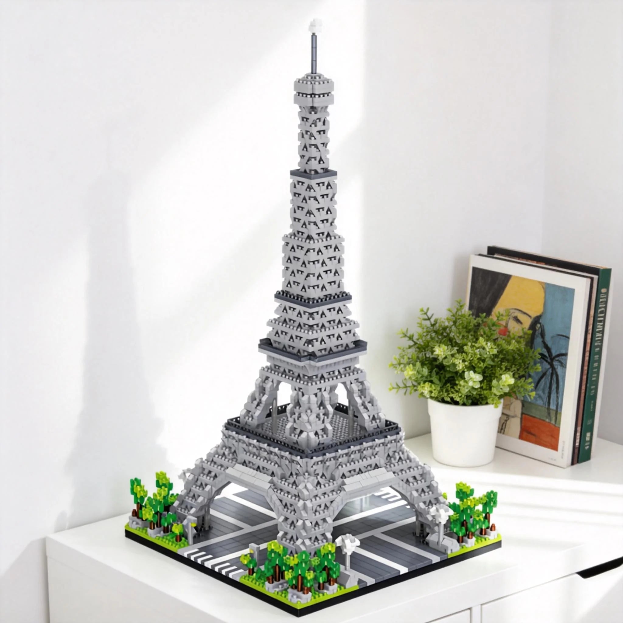 Knew Built Exquisite Paris Eiffel Tower Micro Mini Building Blocks Toys Set: LED Illuminated, Perfect Gift Illuminate Your World