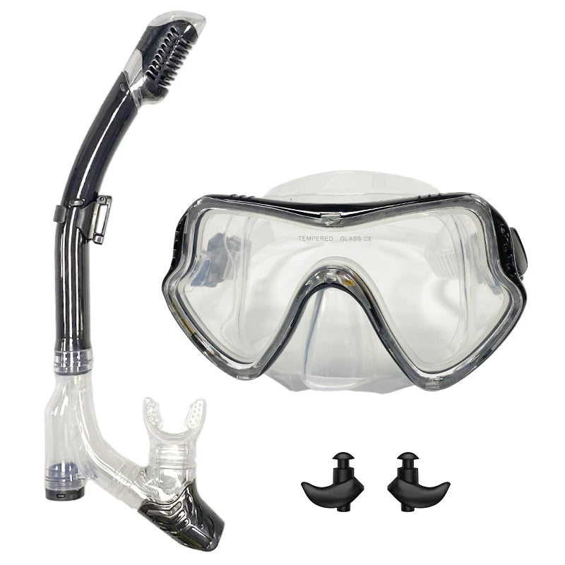 QYQ Diving Mask Professional Snorkel Diving Mask and Snorkels Goggles Glasses Diving Swimming Easy Breath Tube Set Snorkel Mask