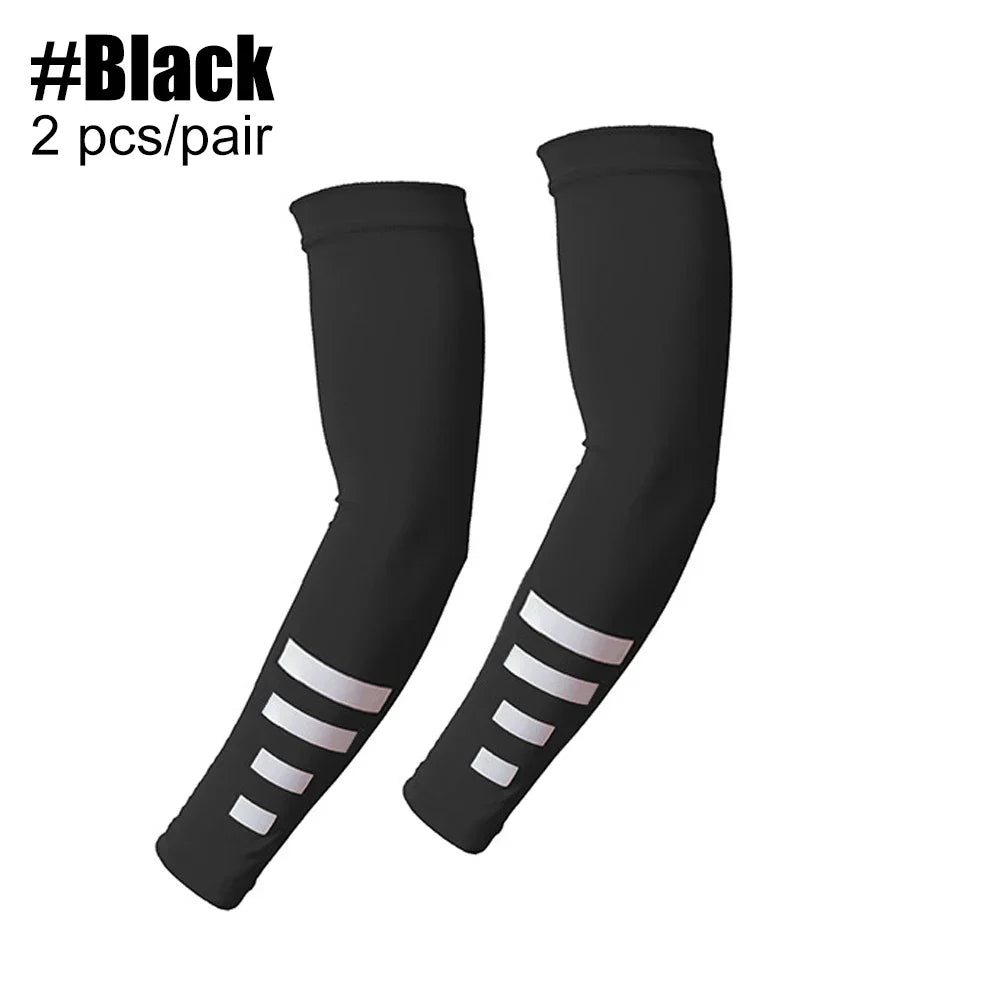 1Pair UV Sun Protection Arm Sleeves for Men Women Reflective Cooling Compression Sleeves Golf Outdoor Sports