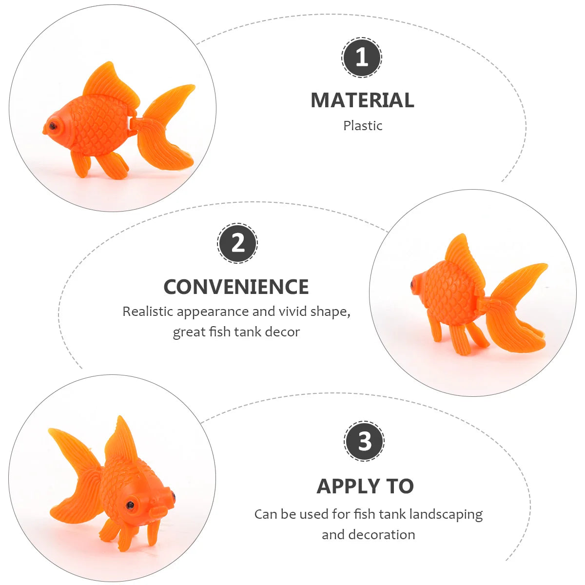 10 PCS Fish Tank Simulated Goldfish Landscaping Plastic Simulation Tropical Artificial Aquarium Fake Decoration Ornament Small