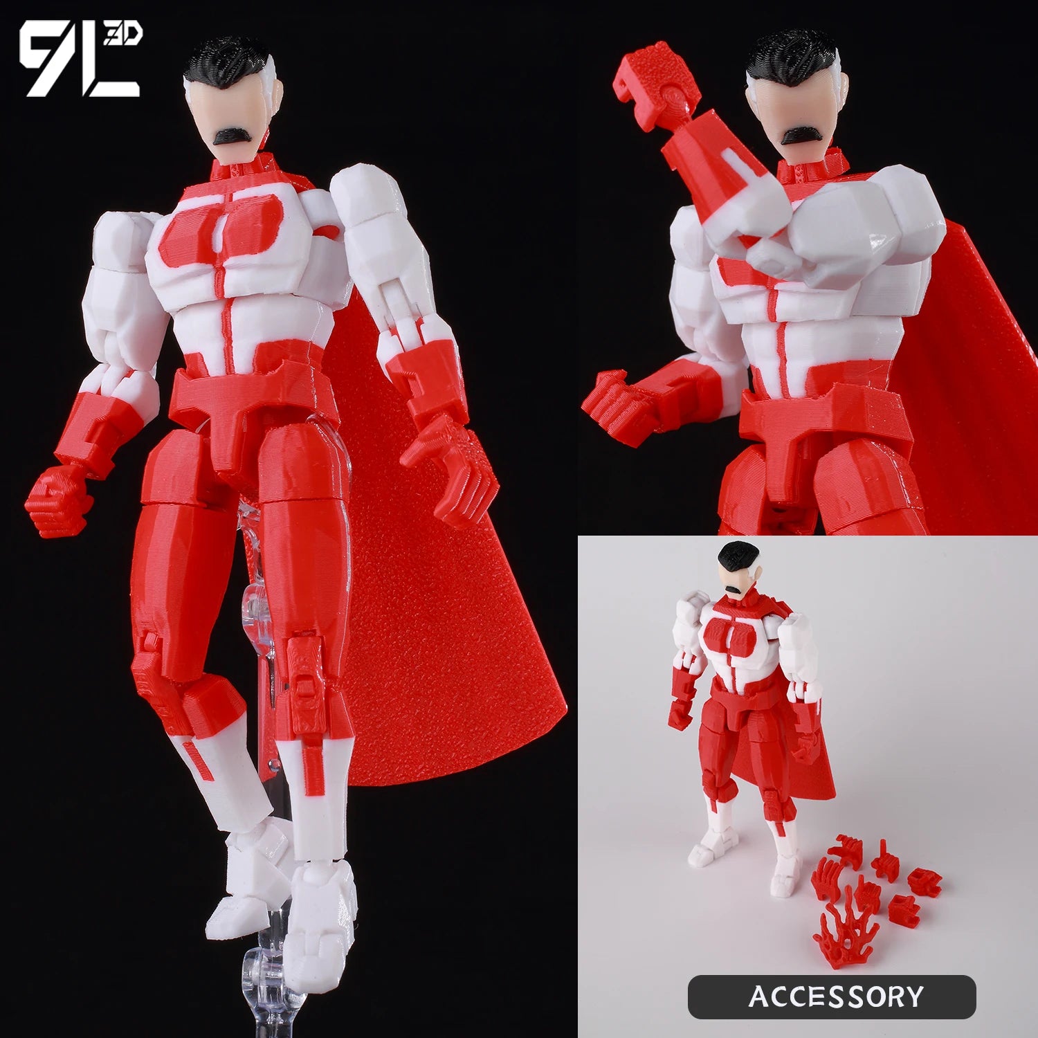 9L3D Printed Deadpool Wolverine Batman Spider-Man Venom Action Figures Dummy13 Lucky13 T13  Anime Model Toys Collectors Gifts