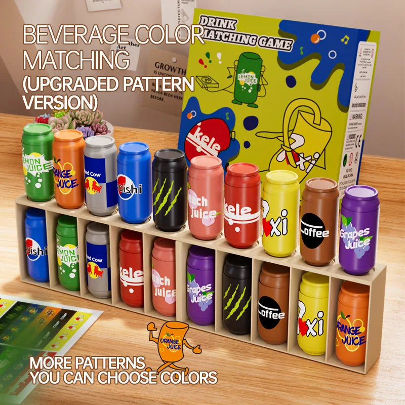 Children's Fun Beverages Color Match Toys Guessing Fun Memory Training Interactive Board Game Early Puzzle Toys Kids Gifts