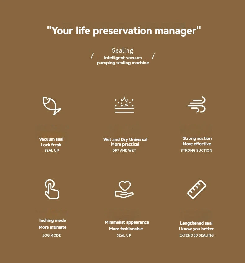 220V/110V Vacuum Sealer Packaging Machine with Free 10pcs Vacuum Bags Household Black Food Vacuum Sealer