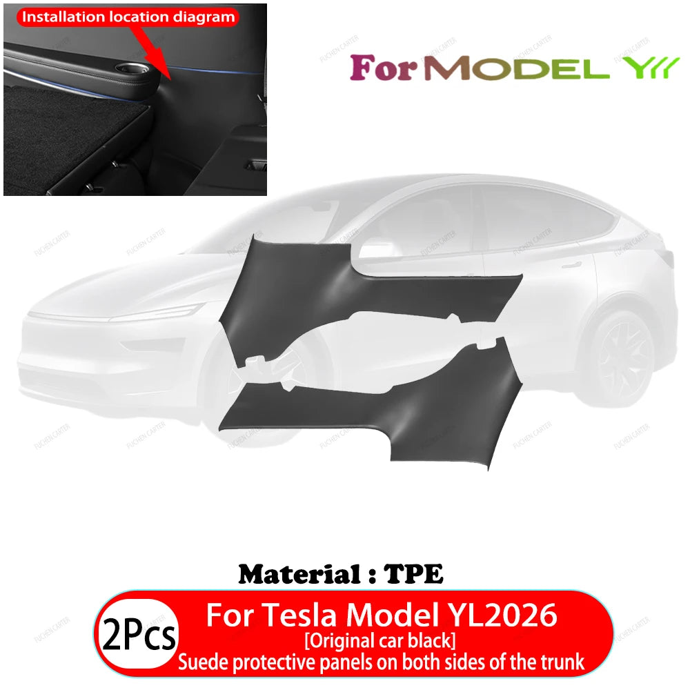 For Tesla Model YL 2026 TPE Front Rear Door Sill Protector Threshold Strip Waterproof Anti-kick Guard Panel Interior Accessories