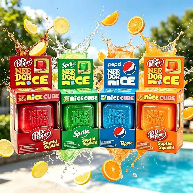 Schylling NeeDoh Nice Cube Sensory Squeeze Toy with Super Solid Squish Stress Relief Anxiety Sensory Tool Stress Reliever Toys