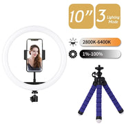 Illuminate your videos and photos with this LED ring light—adjustable lighting, USB powered, with tripod stand, perfect for phone video, live streaming, and photography!