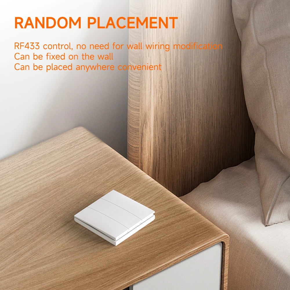 New High-End No Battery Self Powered Wireless Switch 1/2/3 Gang High-Sensitivity Kinetic Switches Rf433mhz Waterproof Panel