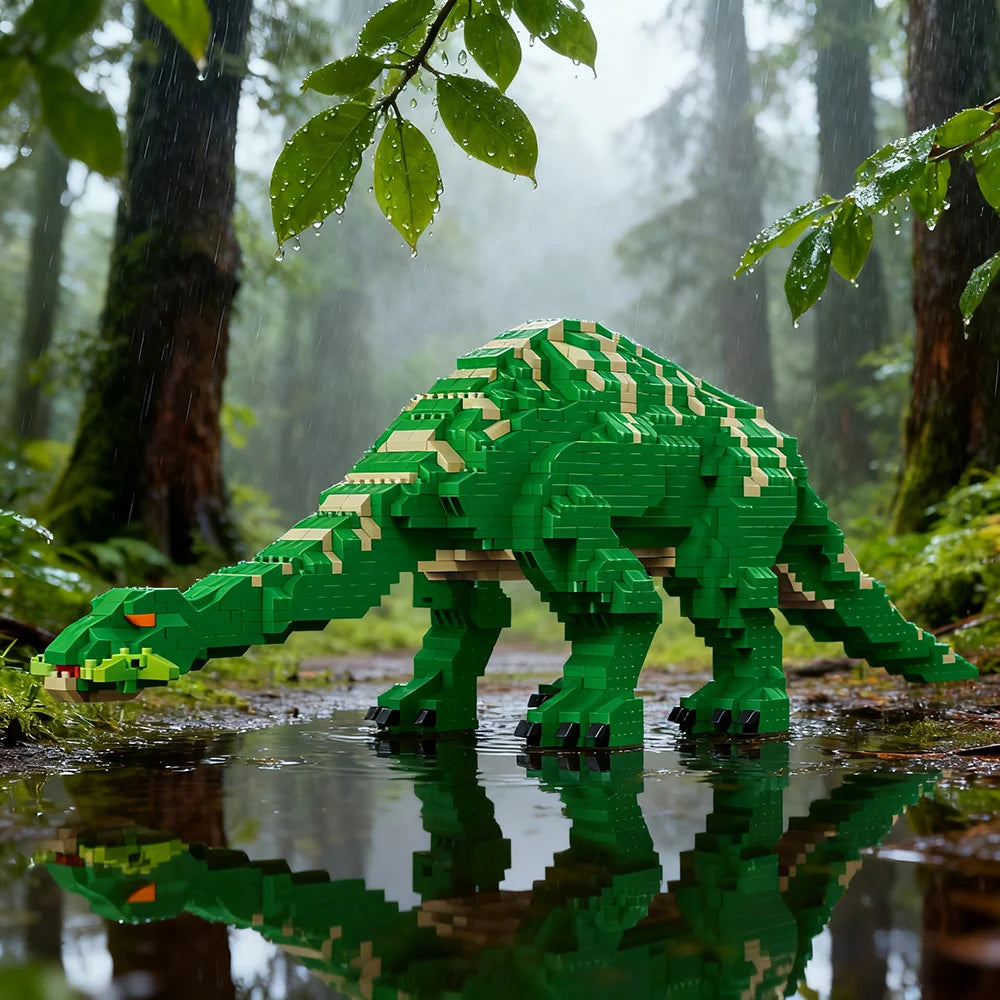KNEW BUILT Stegosaurus T-rex Micro Mini Building Block Toys-Create Dinosaur Word,Festival Gift for Kids,Puzzle DIY Assembly Toy