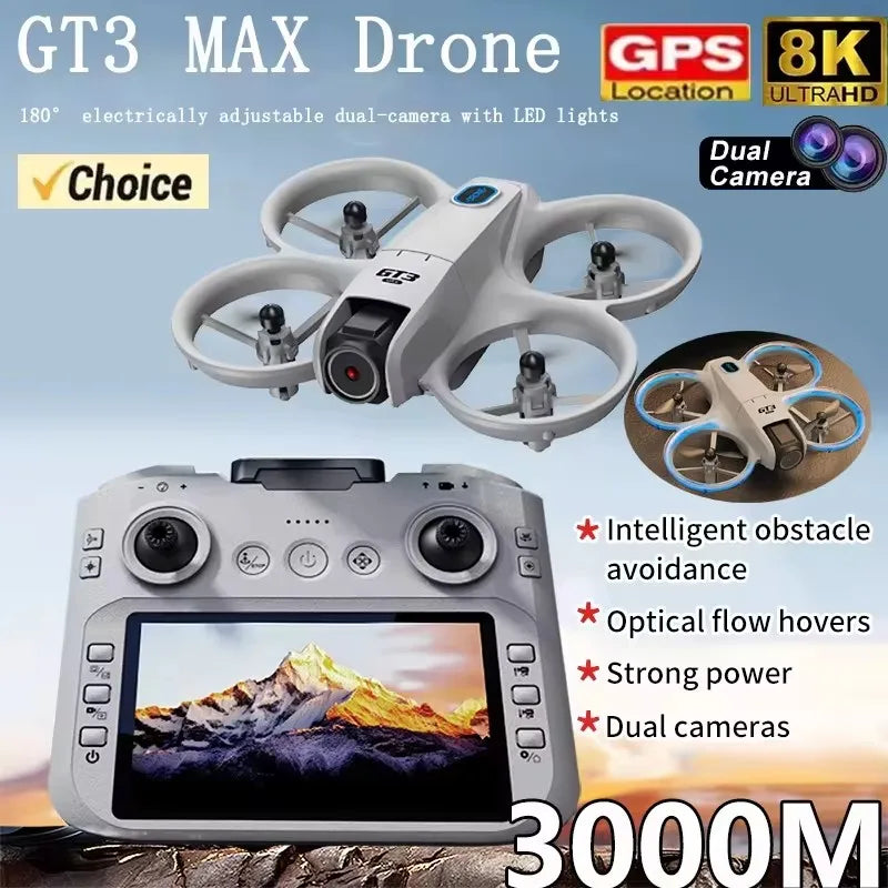 2026 GT3Max HD 8K RC Drone with Wide Angle Camera Foldable Helicopter Quadcopter Aircraft for Kids Professional Gift Toys