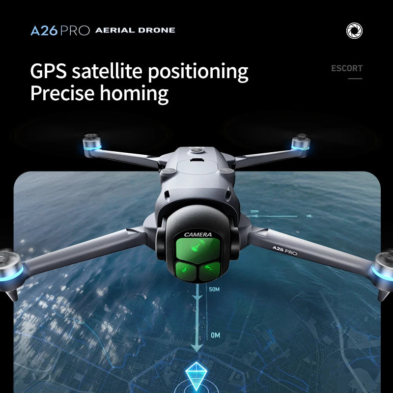 Lenovo A26 Pro GPS Drone 4K HD Excellent Imaging Flagship Triple Camera FPV Brushless Obstacle Avoidance Foldable Quadcopter