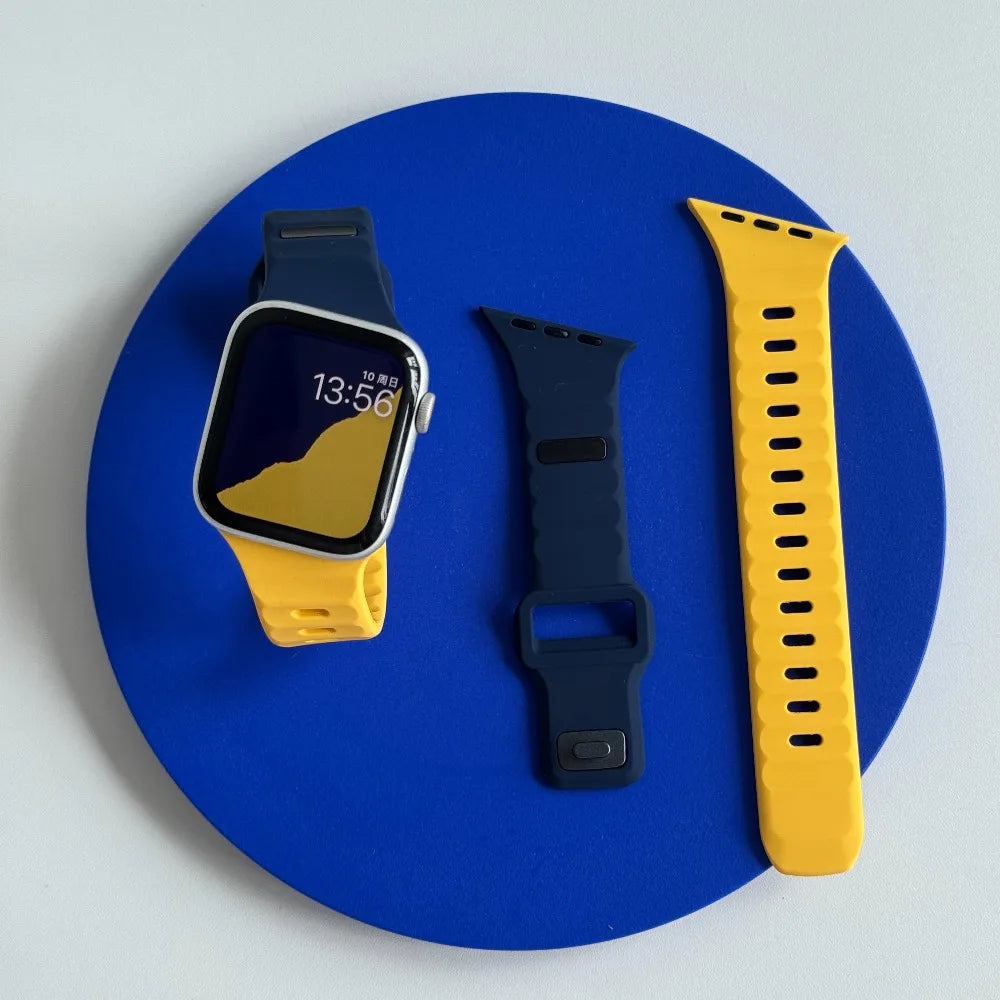 Silicone Sport Strap For Apple Watch Band Ultra 49mm 40mm 41mm 44mm 45mm 46mm correa bracelet iwatch Series 11 10 9 8 7 6 5 se