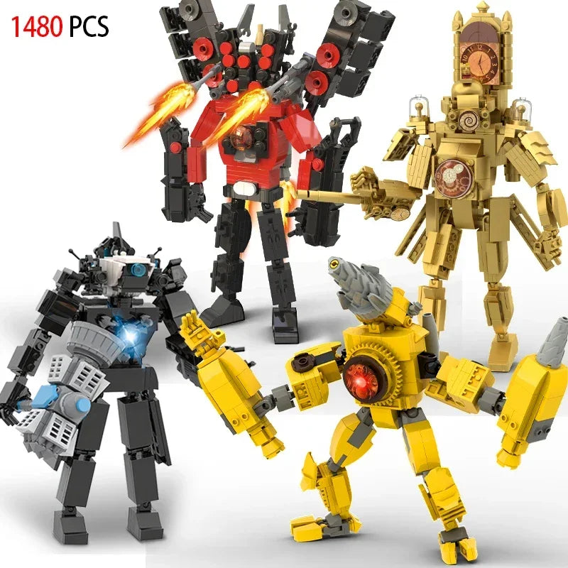 Moc Skibidi Toilet Action Figures Model Building Blocks Camerman Titan Speakerman Surveillance Man TVMan Boys Toys For Kids Gift