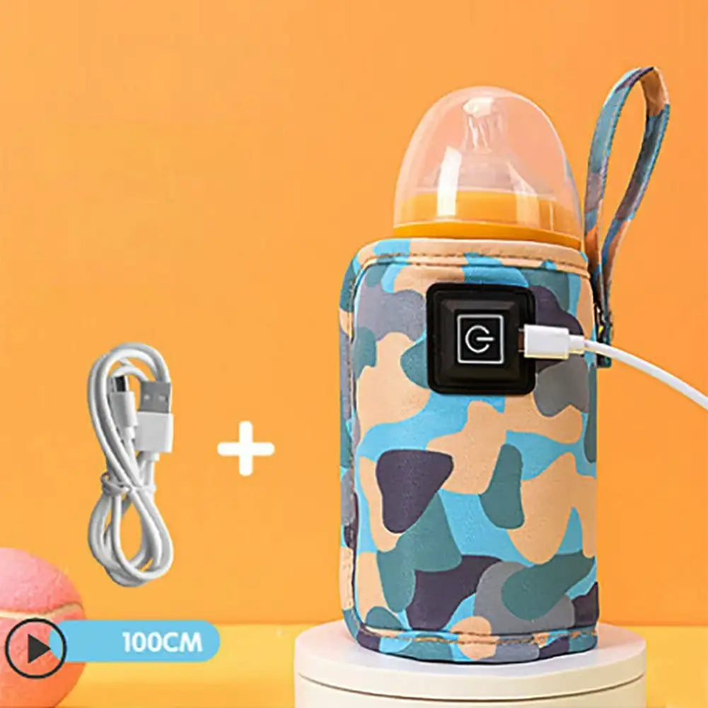 Keep your baby’s bottle warm on-the-go with this USB-powered portable bottle warmer—perfect for heating baby milk anytime, anywhere!