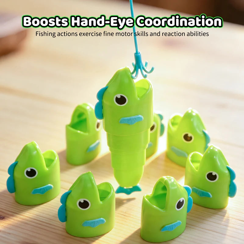2 Player Competitive Fishing Game with Telescoping Rods, Stretchable Fish Catch Battle Toy, Family Interactive Entertainment Toy