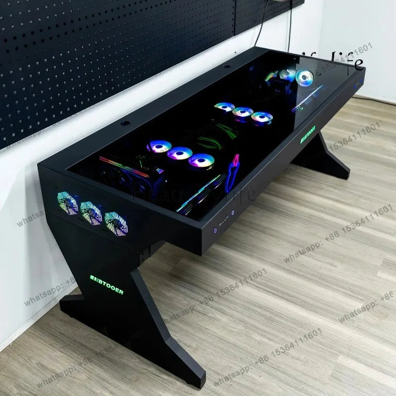 Computer Chassis Integrated Table, Two Hosts Can Be Installed for Two People, Cool Large Chassis Table,