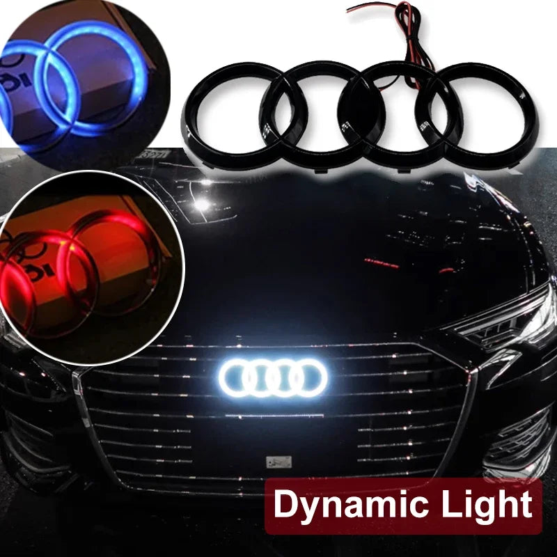 1pcsLED Car Dynamic Streamer Badge Light Front Grille Emblem for Audi Q7 Q8 S3 A1 A2 A3 A4 A5 A6 Q3 Q4 Q5 Q6 S5 S7 A7 Q