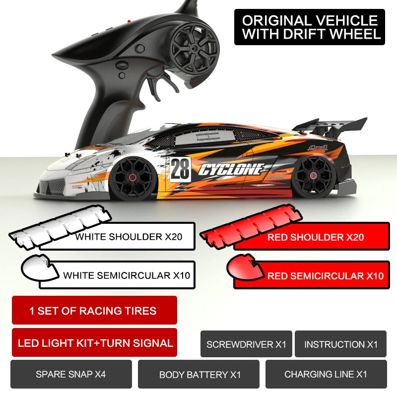 RC Cars Four-wheel Drive Drift Car High Speed Remote Control 2.4G  Classic Professional Racing Car for Children Toy Car Gift