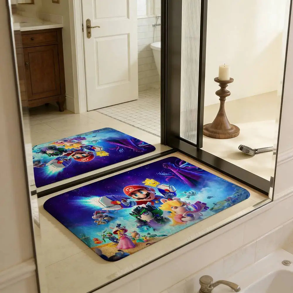Super Game M-Marios Door Mat Kids Room Bedroom Decoration Balcony Anti-Slip Doormat Living Room Doormat Area Rug