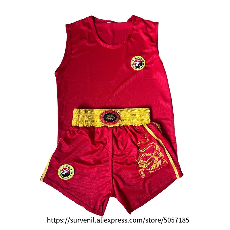 Muay Thai Shorts Quick Dry Boxing Clothes Men Women Kids Sanda Wushu Uniform Gym Martial Arts MMA Suit Boxing Shorts and Vest