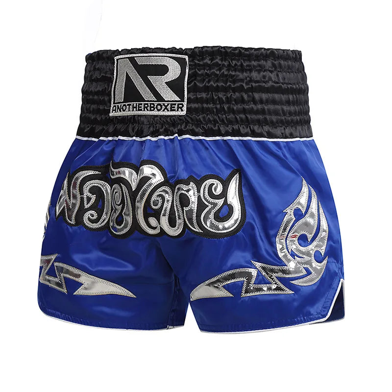 Boxing Fight Shorts for Men Women, Patchwork Color Slim Cut MMA Muay Thai Shorts Man, Kickboxing Clothing Martial Arts Trunks