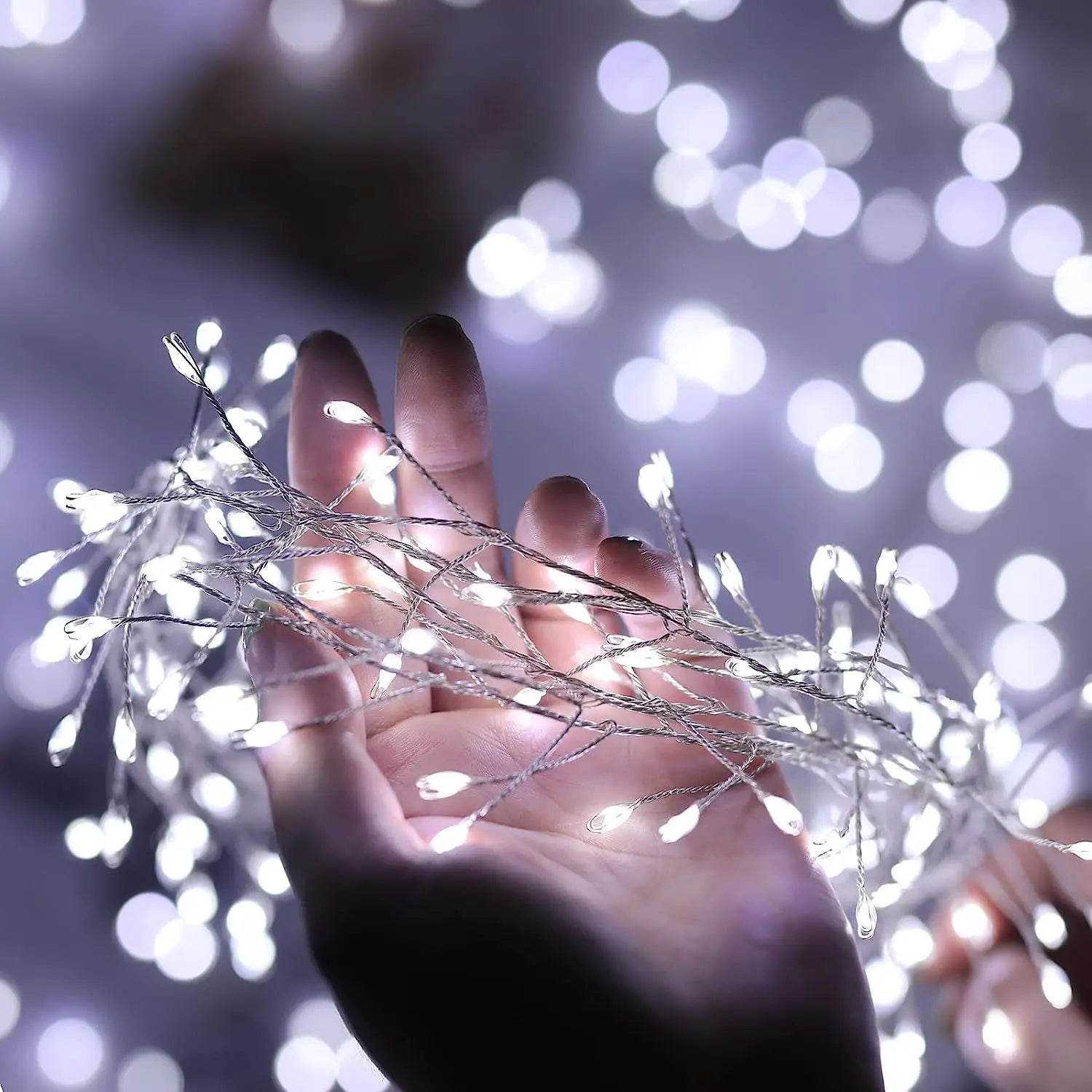 Add festive sparkle with these USB-powered LED firecracker string lights—complete with remote control for easy lighting and fun!