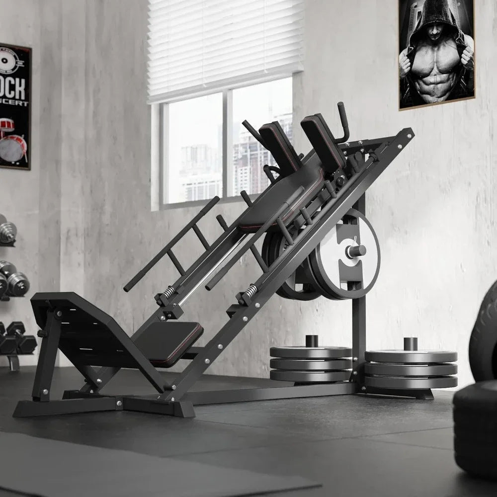 New Best Deal US Shipping 45 Degree Linear Bearing Leg Press Hack Squat Machine for Home Gym Strength Training Quad Hamstring Gl