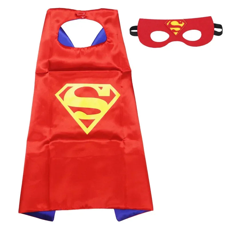 Super Hero Masquerade Mask Cape Cloak Anime Spider Man Batman Cloak Action Captain America Figure Toys Cosplay Child Party Gifts