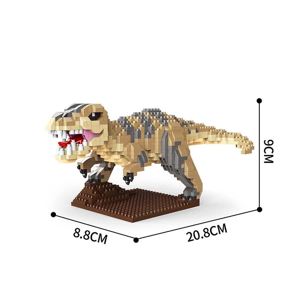 KNEW BUILT Stegosaurus T-rex Micro Mini Building Block Toys-Create Dinosaur Word,Festival Gift for Kids,Puzzle DIY Assembly Toy