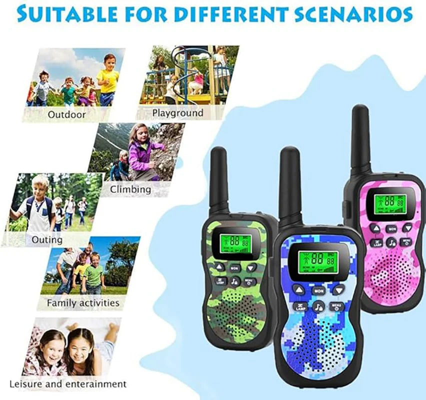 3 PCS Kids Walkie Talkie, 3KM Long Range Wireless Intercom, Parent-Child Interaction Toy, Gift for Children (Batteries Required)