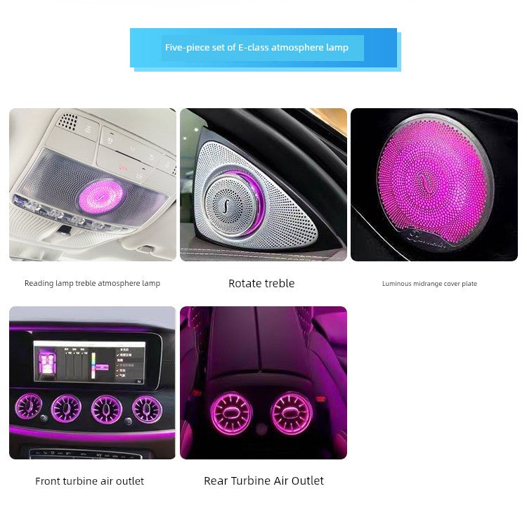 24 Mercedes-Benz E300L Luminous Turbine Air Outlet Ambience Light E260l Luminous Cover Ambience Light Rotate Treble