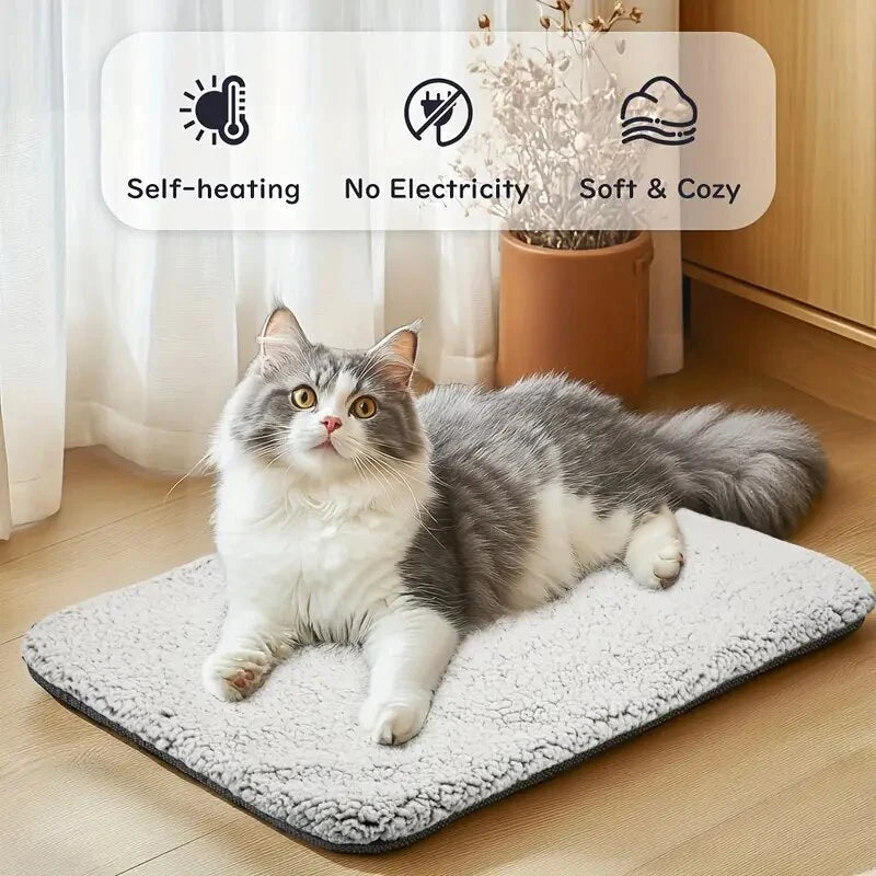 Pets Thermal Pad; Washable Self-Heating Cushion; Body Heat Reflective Warm Mat for Cats and Dogs