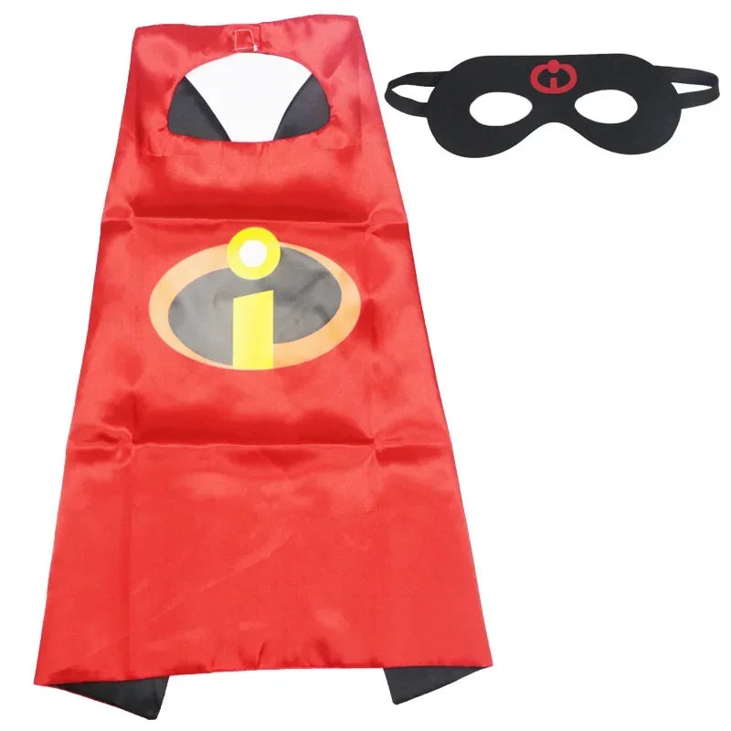 Super Hero Masquerade Mask Cape Cloak Anime Spider Man Batman Cloak Action Captain America Figure Toys Cosplay Child Party Gifts
