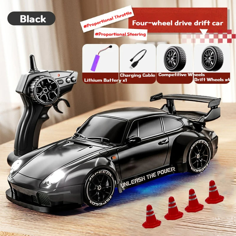 4WD remote drifting car with full proportional control - 2.4G high-speed drifting racing car - children's racing toy - gift item