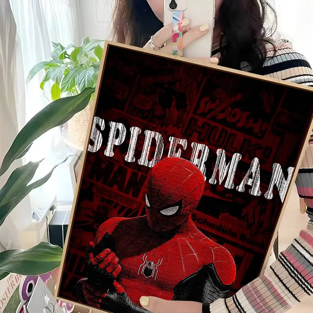S-Spider Cartoon Man Movie Sticky Posters Whitepaper Sticker DIY Room Bar Cafe Posters Wall Stickers
