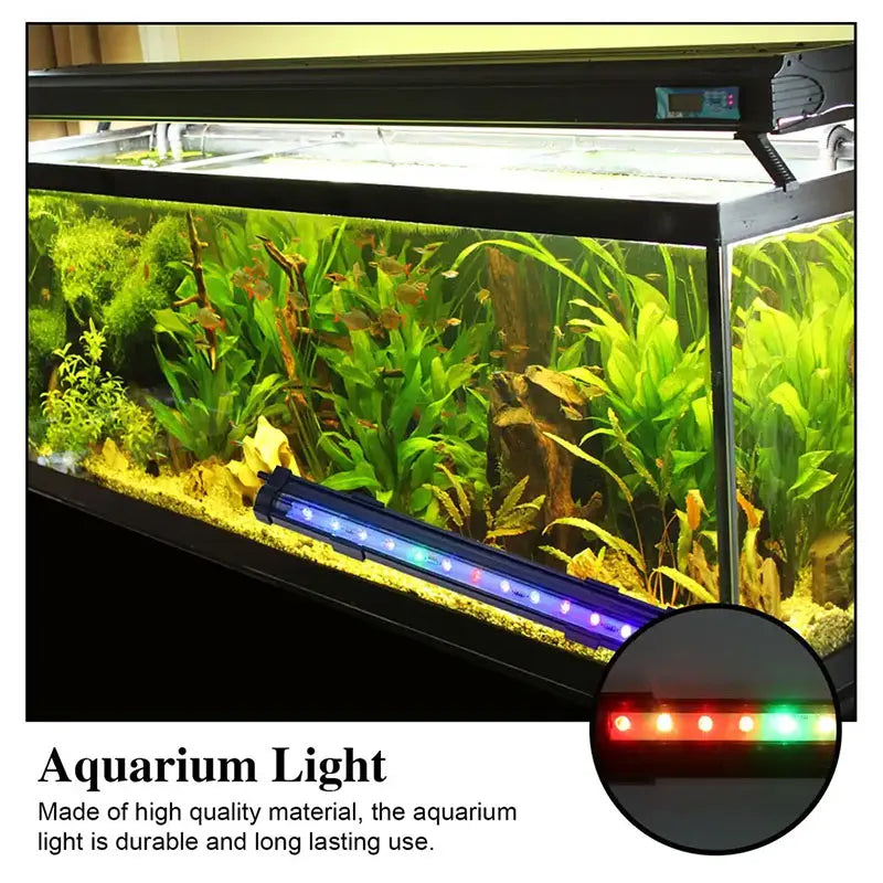 Fish Tank 46cm Colorful Slow Flash Submersible Light Aquarium Waterfall Bubble LED Light Automatic Color-changing Ambient Lamp