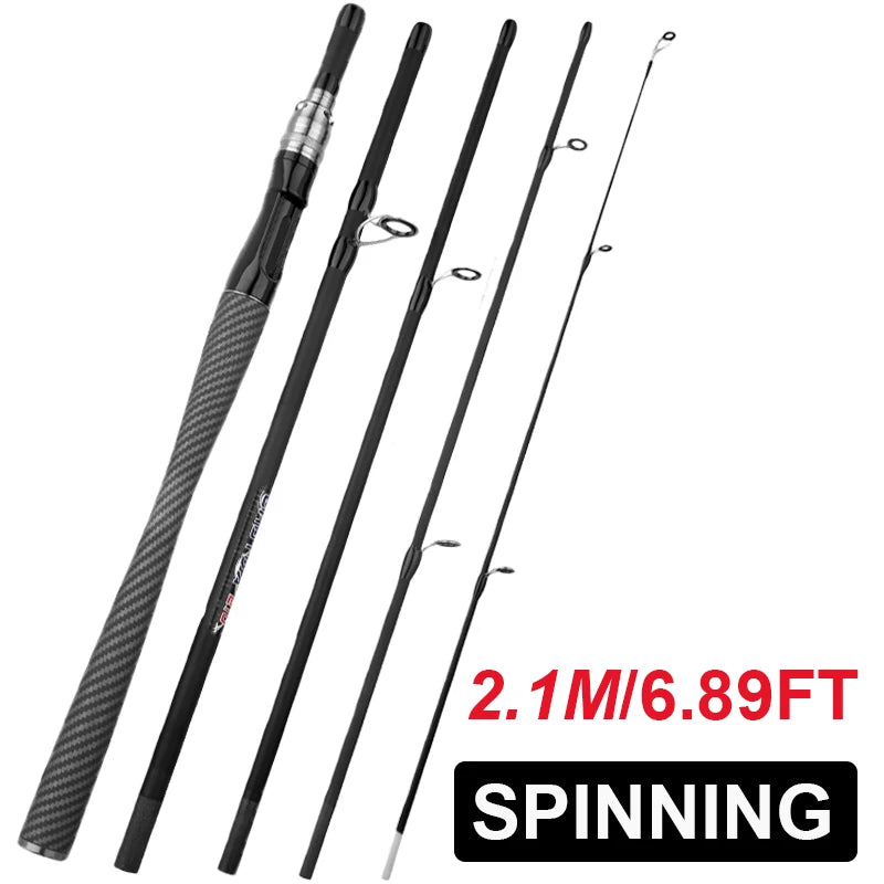 High-Quality Ultralight Fishing Rod 4/5 Sections with EVA Handle Carbon Fiber Material Travel Shore Casting Mini Lure Pole Pesca