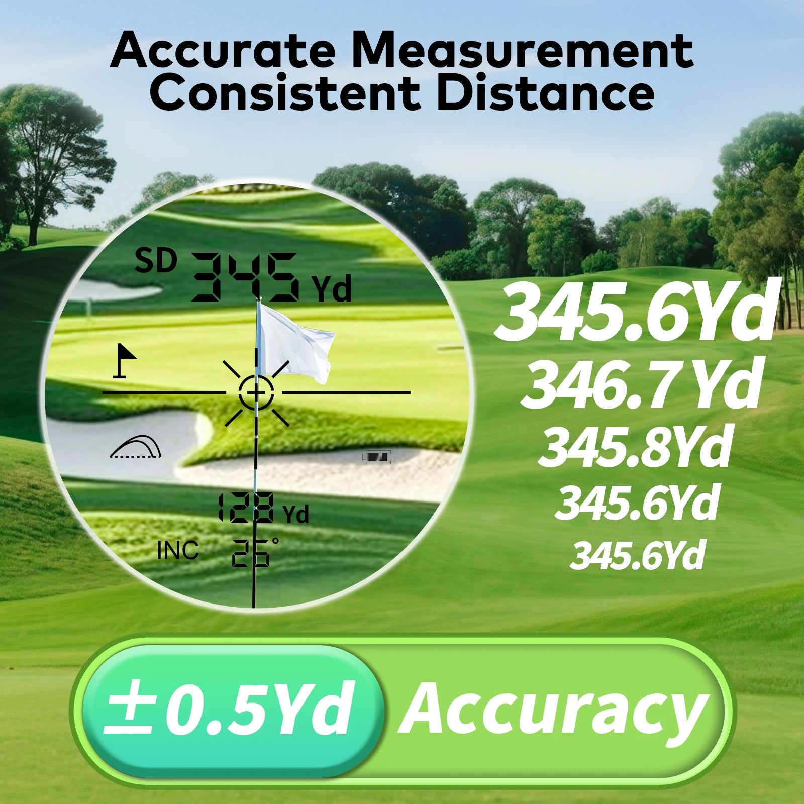 1200Yard Golf Rangefinder Rechargeable Golf Range Finder Digital 6X Magnification Slope Switch Flag Lock Vibration Fog Mode Speed Angle Scan Range Finder Telescope for Golf Hunting Outdoor