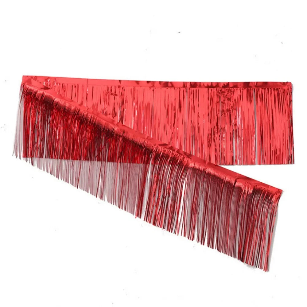 Multicolor Drizzle Garland Encryption PET Metallic Foil Fringe Thickening Background Ornament Tassel String Party Supplies