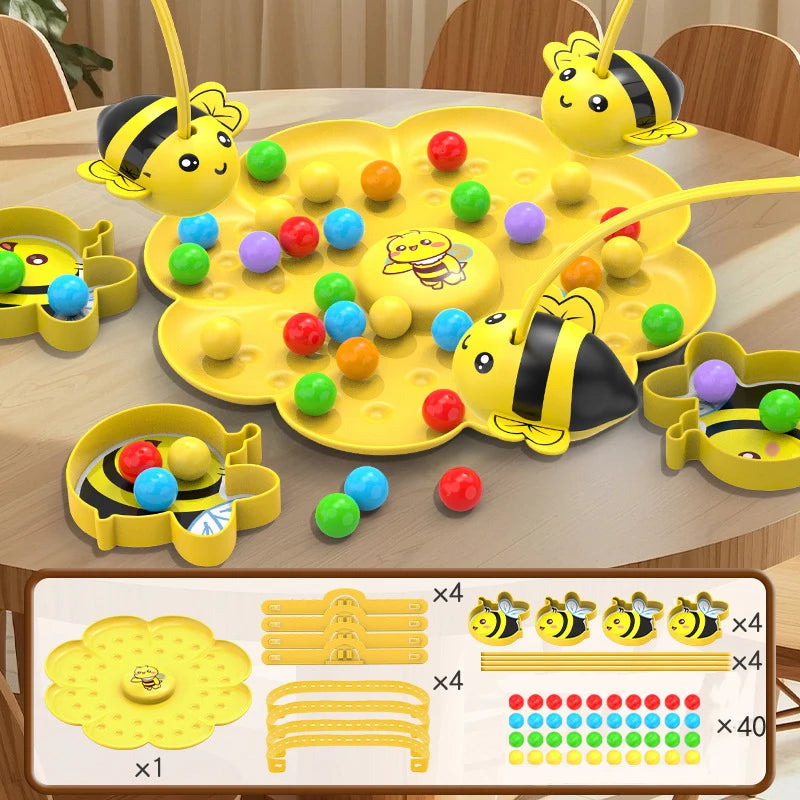 Bumble Bee Magnetic Toy Funny Family Board Games Montessori Interactive Fishing Sorting Game for Kids and Adults  2‑4 Player