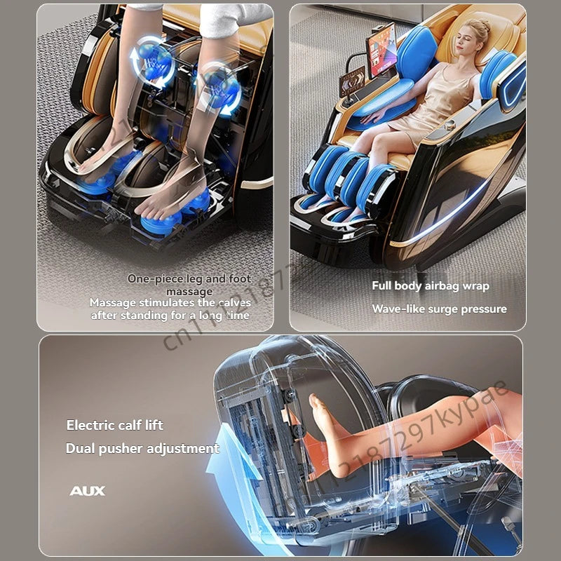New 6D+6D Home Smart Massage Chair Full Body Electric 6D Jade Deep Stretch SL-Track Zero Gravity Recliner with Body Scan Heated