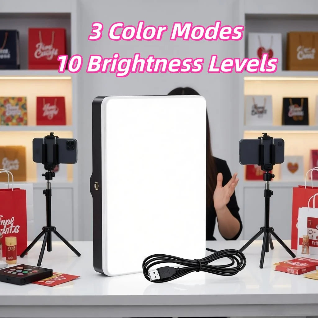 LUSB-charged LED fill light, slim design LED Panel Light, ideal for video conferencing and photography lighting