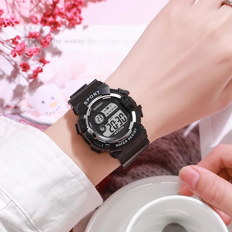 YIKAZE Digital Kids Watch Waterproof Child Sports Watches Multifunction Clock LED Electronic Wristwatch for Kids Boys Girls Gift
