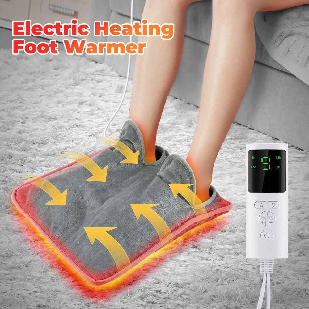Winter Heating Foot Pad 9-Level Adjust Temperature Fast Heating Remote Control 4-Level Timer Home Office Bedroom Winter Heating
