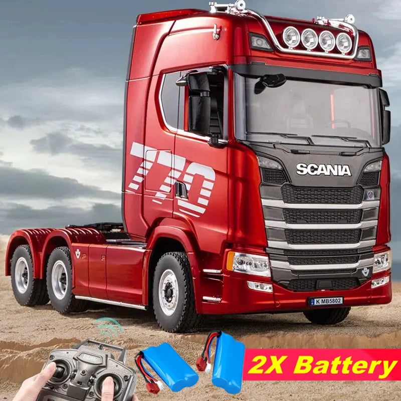 Remote Control Car RC Tractor Alloy Heavy Truck Engineering Semi Trailer Model with Light Sound Radio Toy HUINA 1501 770S Gift