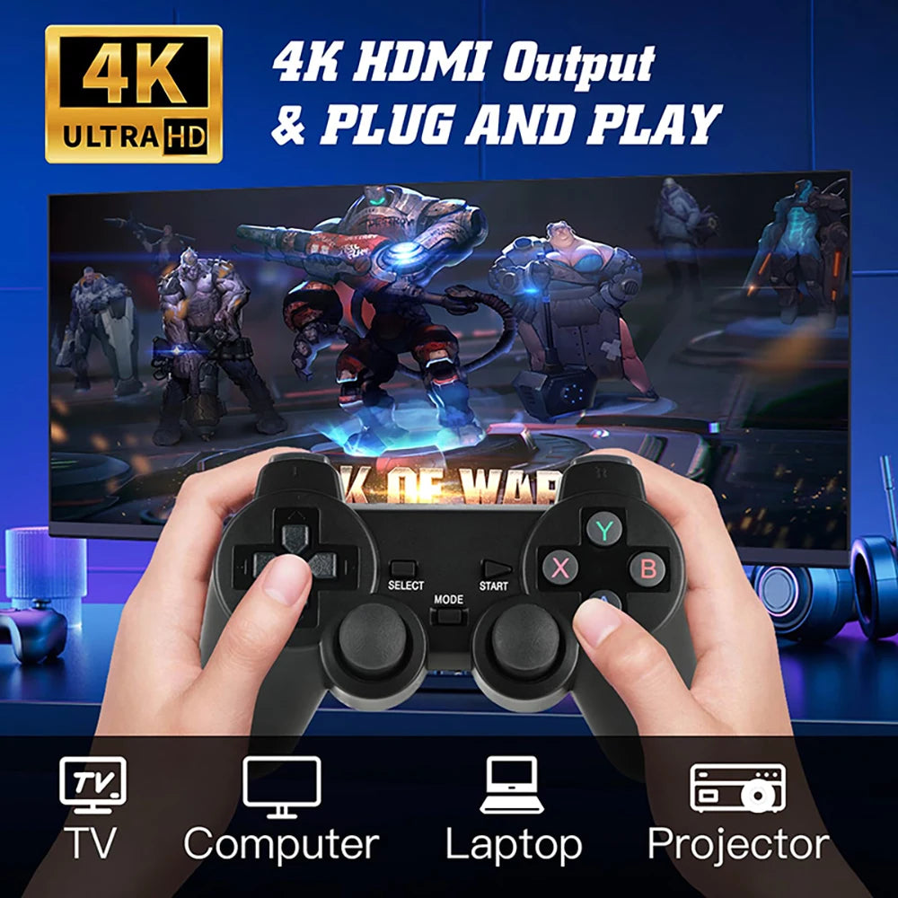 4K NEW 20000 Games Video Game Console 2.4G Wireless Controller Portable TV Game Stick Retro Handheld Game Player For Xmas Gift