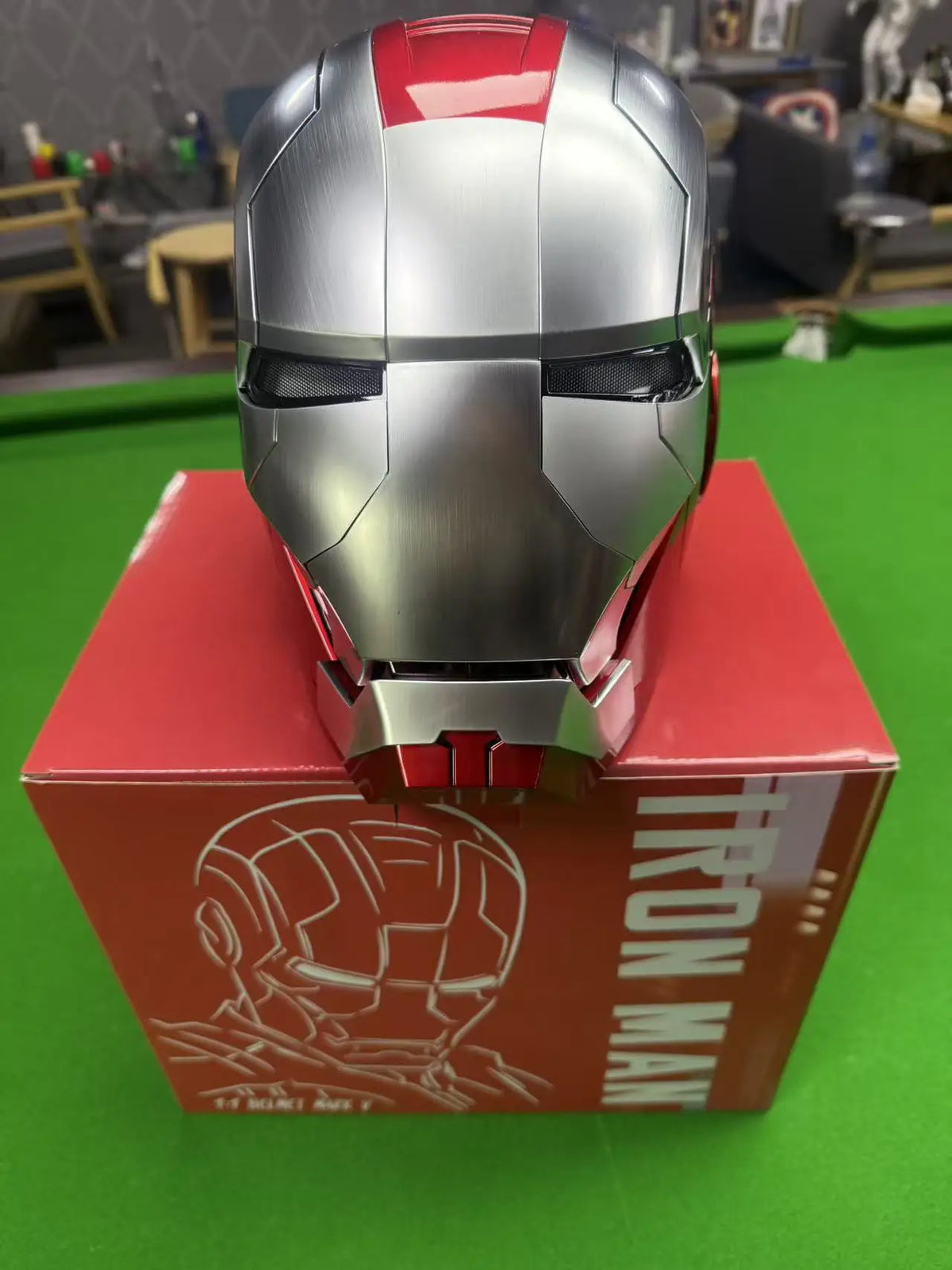 Iron Man Mk5 Helmet 1:1 Wearable Voice Control 3 Modes LED Light Jarvis Mask Open/Close Adult Cosplay Collectible Gift