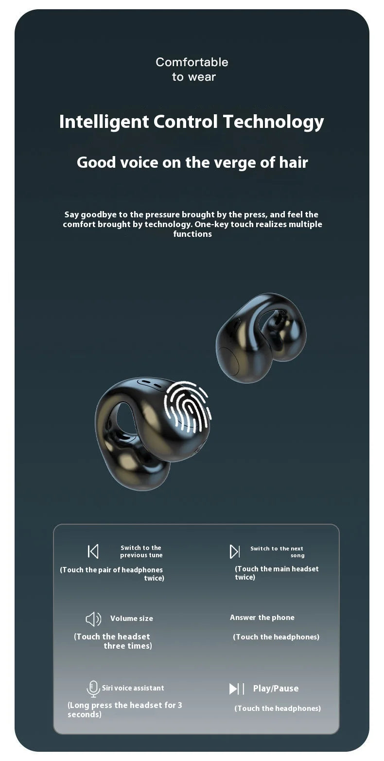 XIAOMI T7500 Bluetooth Earphones Bone Conduction Stereo Sports Life Waterproof Earphones with Microphone for Gaming and Music