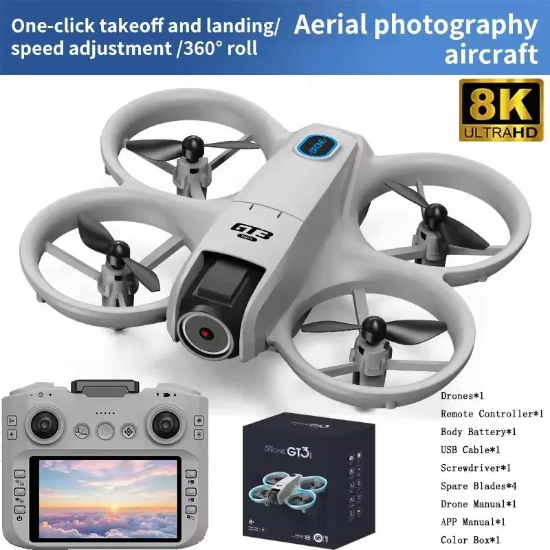 2026 GT3Max HD 8K RC Drone with Wide Angle Camera Foldable Helicopter Quadcopter Aircraft for Kids Professional Gift Toys
