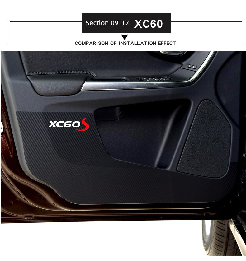 Volvo XC60 Carbon Fiber Interior Car Door Kick Protection Pad