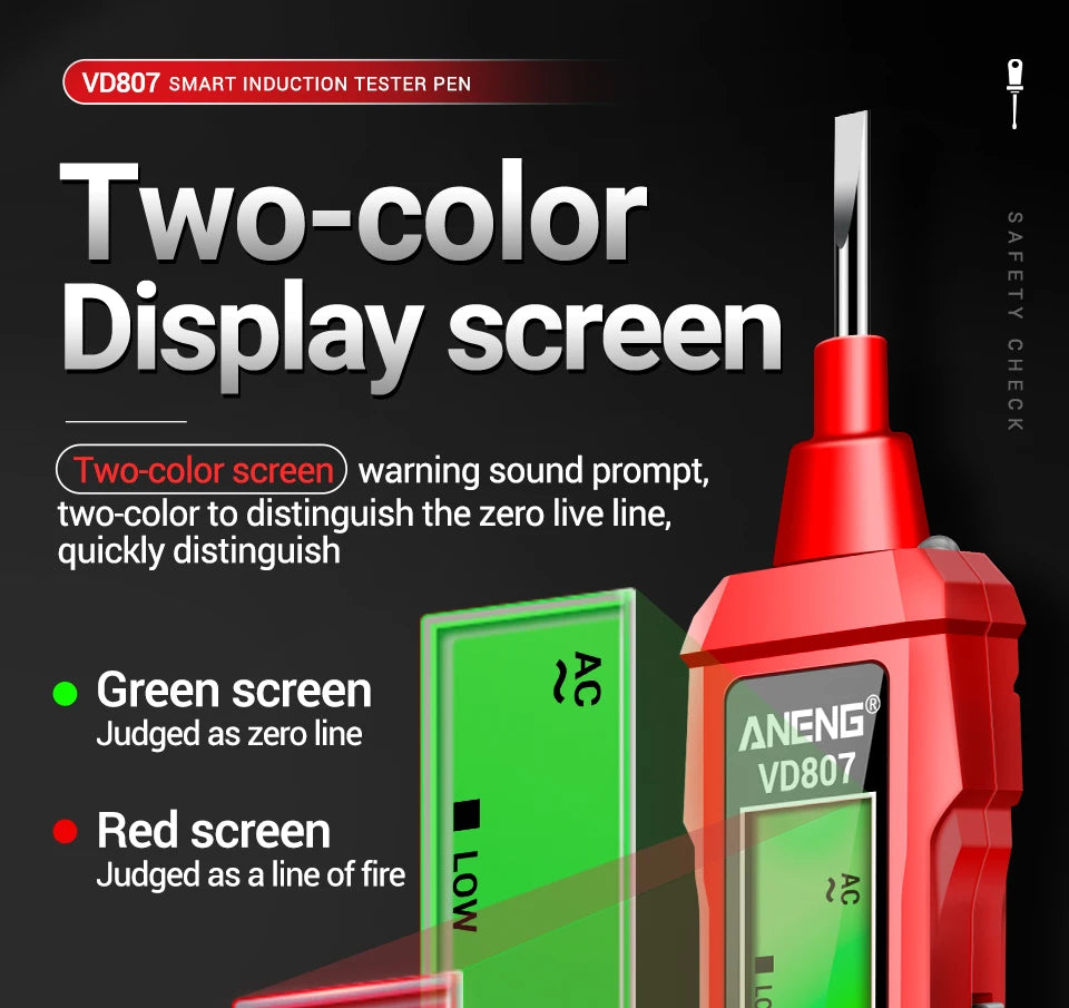 Safely detect live wires with this one-word induction portable smart electric pen tester—featuring NCV sensor and compatible with 50/60Hz for accurate, non-contact voltage testing!